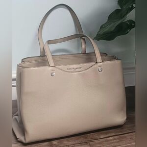 Karl Lagerfeld Dorine Taupe Beige Leather Tote EUC